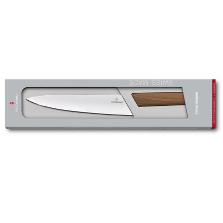 Swiss Modern Carving Knife Walnut Wood - 22cm Giftbox